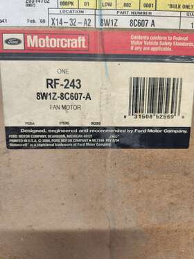 8w1z-8c607-a Motorcraft Rf-243 New Fan Motor Ford