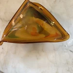 Cristallerie Ma.vi Hand Blown Murano Glass Triangle Bowl Amber Red Green Grays 2. Fixed Price $30.00.
