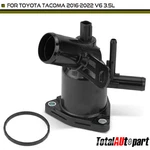 Black Engine Coolant Thermostat Housing Assy For Toyota Tacoma 2016-2022 V6 3.5L. Fixed Price $47.99.