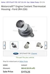 Motorcraft RH226 Engine Coolant Thermostat Housing. Fixed Price $135.00.