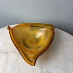 Cristallerie Ma.vi Hand Blown Murano Glass Triangle Bowl Amber Red Green Grays 5. Fixed Price $30.00.