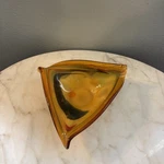 Cristallerie Ma.vi Hand Blown Murano Glass Triangle Bowl Amber Red Green Grays 4. Fixed Price $30.00.