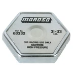 Moroso Radiator Cap 63332; Race Series Hexagon 31-33 Psi Natural Steel. Fixed Price $24.61.